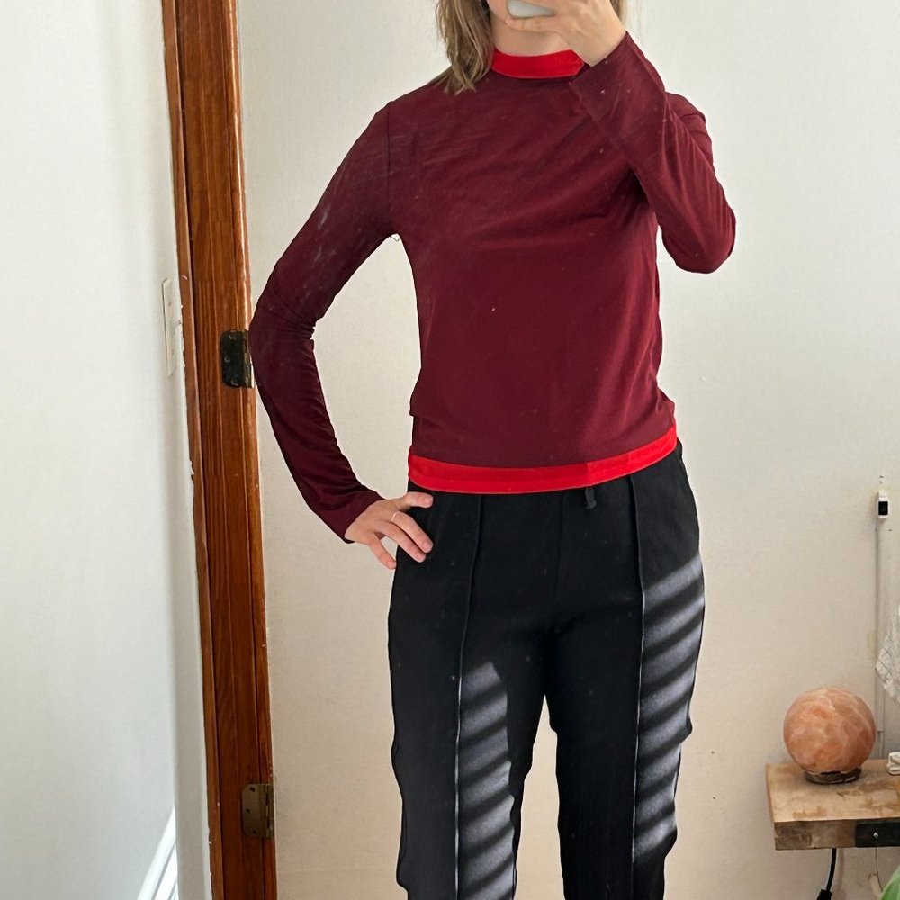 Simon Miller  MESH Zira Top in Burnt Burgundy